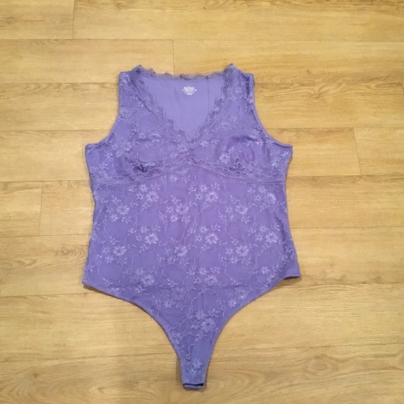 NWOT Purple Lace Tank Top Bodysuit Plus Size XXL - Picture 5 of 6